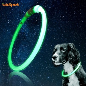 Nylon LED svítí psím límcem Trubkový tvar pet náhrdelník volně řezající